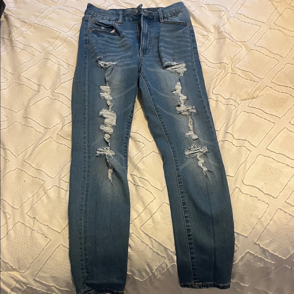 Aeropostale Blue Ripped Boyfriend Jeans